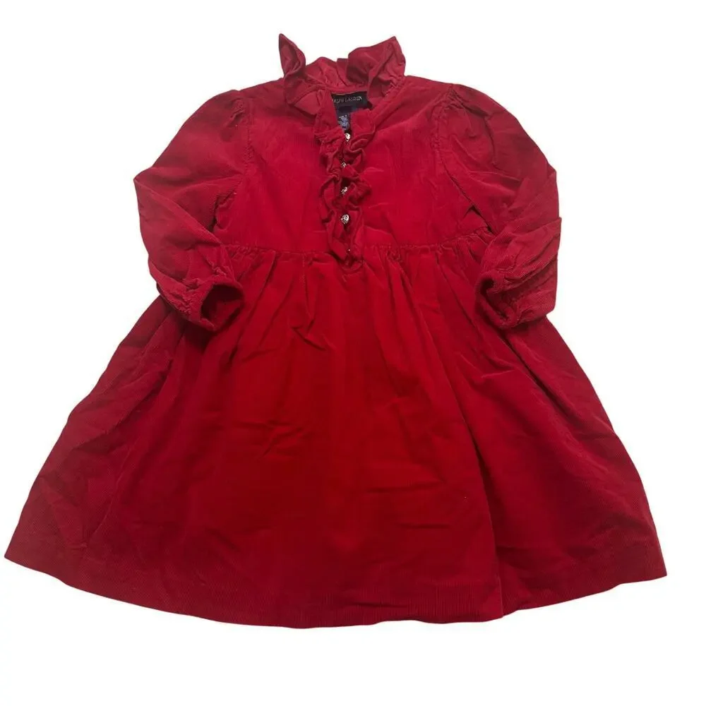 Red Corduroy Ralph Lauren Dress sz 24M